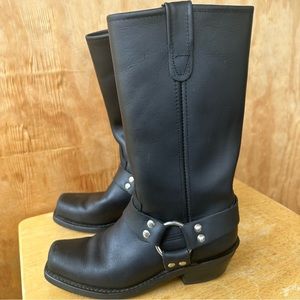 Double H Ladies Harness Black Leather Moto Boot